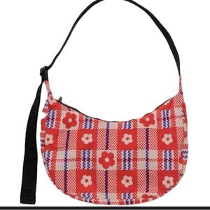 BAGGU Sandi Liang medium crescent new with tags flower market plaid